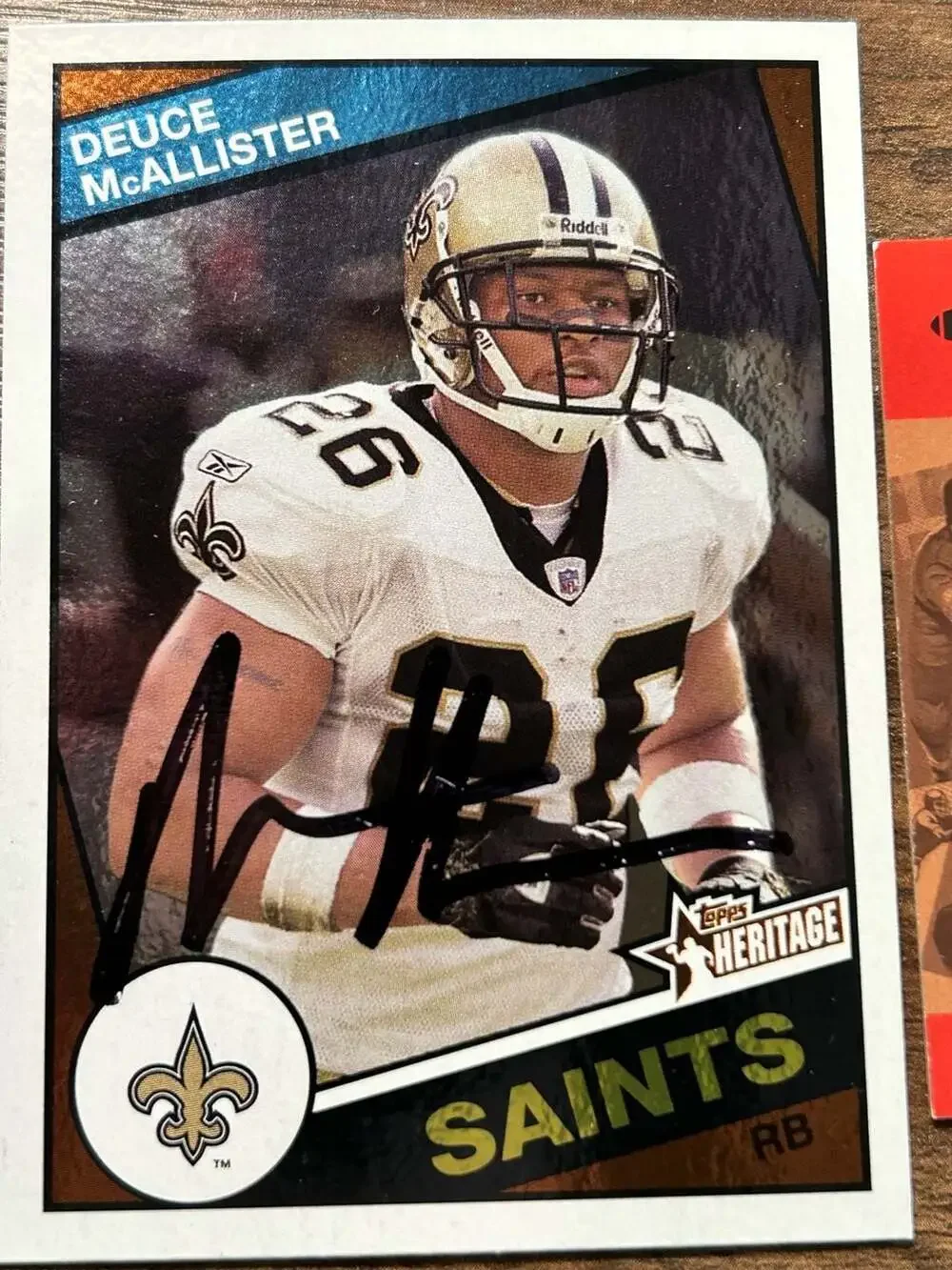 Deuce McAllister Signed Card, Upper Deck MVP Campus Deuce McAllister Jersey Card